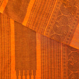 Mishrita Peacock Border Chiffon Saree - Black & Mustard