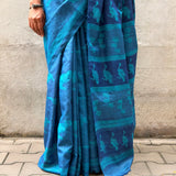 Veena Cockatiel Tussar Saree
