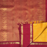 Sumangala Zari Checks Kanchi Silk Saree - Mustard