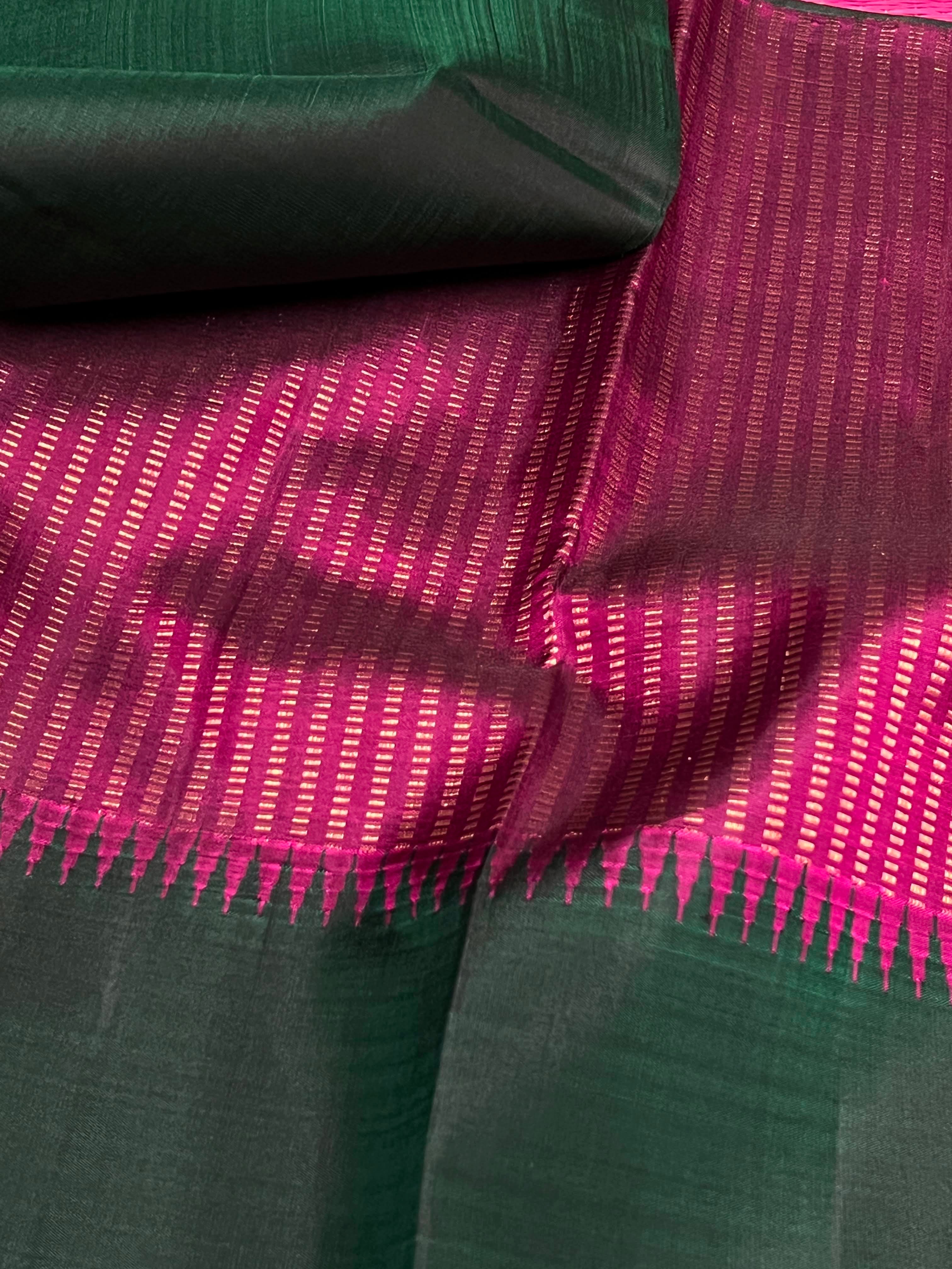 Block design Kanchipuram silk saree