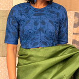 Heather Tendril Organza Cutwork Blouse - Cobalt