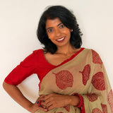 Fiza Leaf Chiffon Saree - Russet