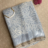 Organza chikankari saree