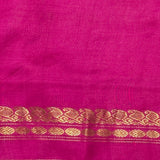 Sunflower Handprinted Gadwal Silk Saree – Yellow