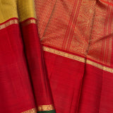 Tejasvi Golden Olive Kanchipuram Silk Saree
