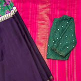 Mila Emerald Orchid Kanchipuram Silk Saree