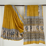 Veena Daylily Tussar Silk Saree - Yellow