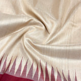 Temple Bordered Tussar Silk Saree - Maroon