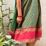 Kaleidoscope Montage Kanchi Cotton Dress - Olive