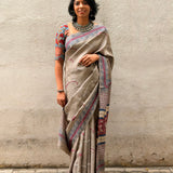 Veena Golden Pheasant Tussar Saree