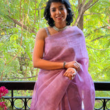 Nisha Foliage Organza Saree - Mauve
