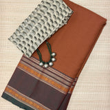 Mishrita Twin Border Chiffon Saree - Brown