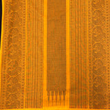 Mishrita Peacock Border Chiffon Saree - Black & Yellow