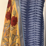 Kalamkari Chanderi Kurta Set - Indigo