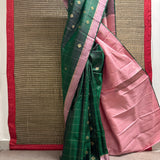 Charita Dual motif Kanchipuram Silk Saree - Green