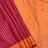 Veena Checks Tussar Saree - Pink