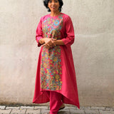 Kalamkari Applique Silk Kurta Set