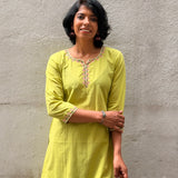 Green Embroidered Kurta Set