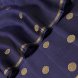 Madhura Dimpled Dots Kanchi Organza Saree - Navy