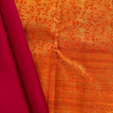Crimson Colour Block Kanchipuram Silk Saree