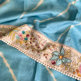 Hand embroidered shibori tussar saree