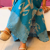 Elements Rivulet Cutwork Ikat Dress - Turquoise