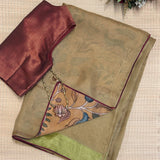 Mishrita Organza Flip Saree - Light Green