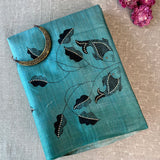 Ombre tussar handpainted saree