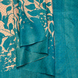 Veena Komorebi Tussar Saree - Cream and Blue
