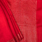 Sequinned Matka Silk Saree - Red