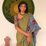 Mishrita Organza Flip Saree - Green