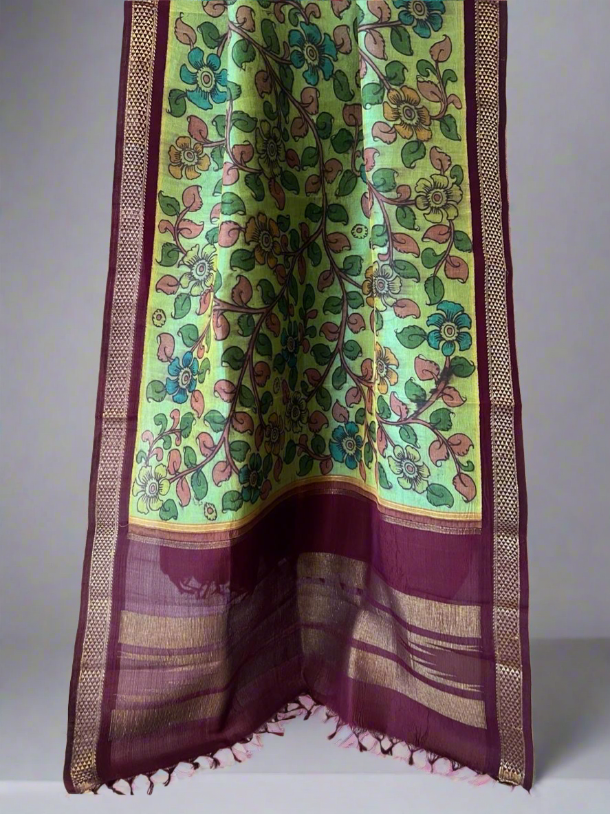 Kalamkari korvai silk dupatta