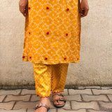 Yellow Bandhani Silk Coord Set