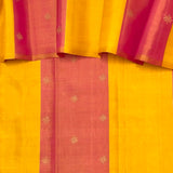 Vera Colour Blocked Kolam Kanchi Silk Saree - Yellow
