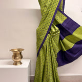 Veena Little Flowers Tussar Saree - Green