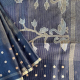 Zari striped handwoven organza saree