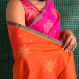 Vera Perching Parakeets Kanchipuram Silk Saree - Fuchsia