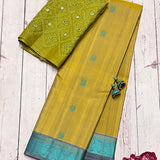 Kimaya swan and paisley silk saree