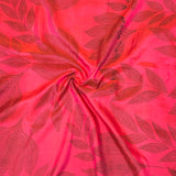 Mila Foliage Printed Kanchipuram Silk Saree - Pink