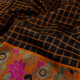 Mila Burnt Orange Kalamkari Kanchi Silk Saree
