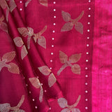 Sequinned floral matka organza saree