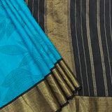 Mila Foliage Printed Kanchipuram Silk Saree - Teal