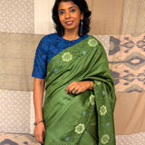 Jhaalar Zinnia Tussar Silk Saree - Green