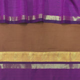 Mishrita Twin Border Chiffon Saree - Brown, Violet and Mustard