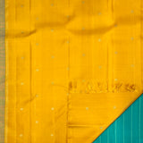 Ranya Chevron Kanchipuram Silk Saree - Teal