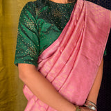 Nihira Terraced Fields Kanchipuram Silk Saree - Pink