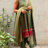 Mishrita Kota Dupatta - Green
