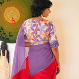 Mishrita Colour Blocked Chiffon Saree