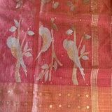 Metallic handwoven organza saree