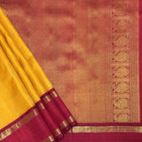 Sumangala Zari Checks Kanchi Silk Saree - Mustard
